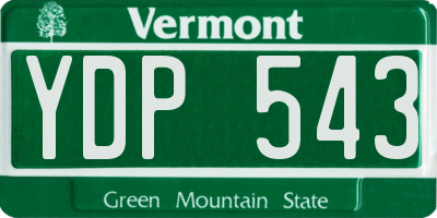 VT license plate YDP543