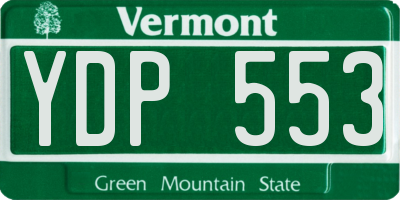 VT license plate YDP553