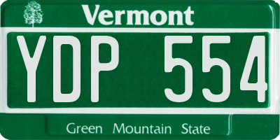 VT license plate YDP554