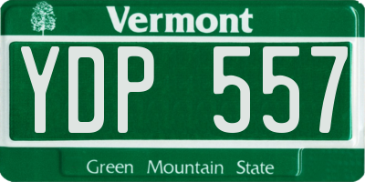 VT license plate YDP557