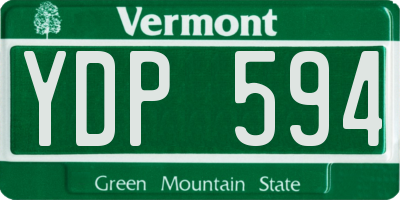 VT license plate YDP594