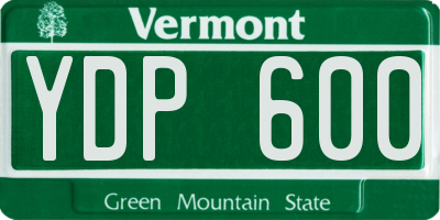 VT license plate YDP600