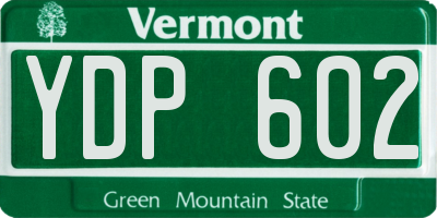 VT license plate YDP602