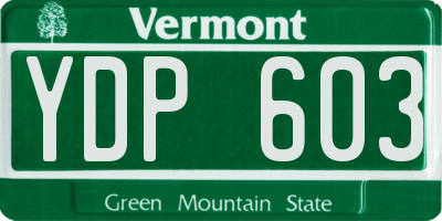 VT license plate YDP603