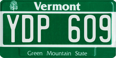 VT license plate YDP609