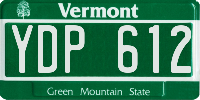 VT license plate YDP612
