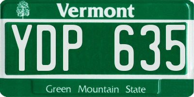 VT license plate YDP635