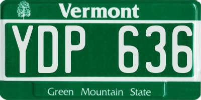 VT license plate YDP636