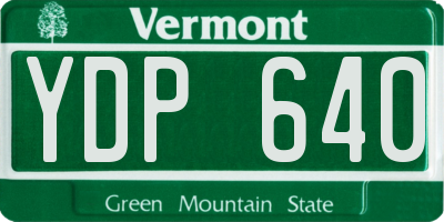 VT license plate YDP640