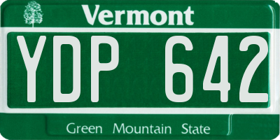 VT license plate YDP642