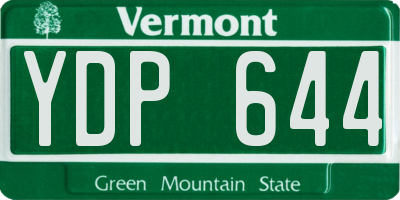 VT license plate YDP644