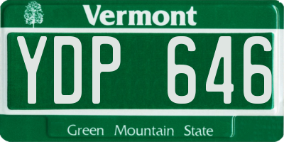 VT license plate YDP646