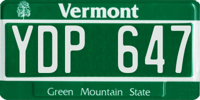 VT license plate YDP647