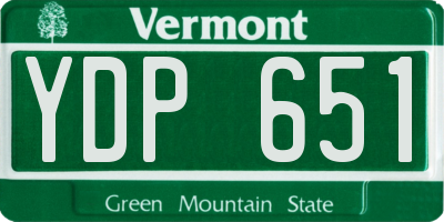 VT license plate YDP651