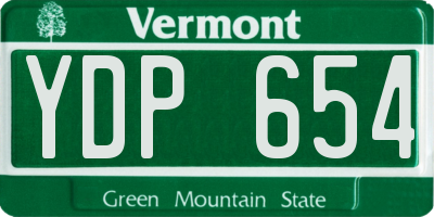 VT license plate YDP654