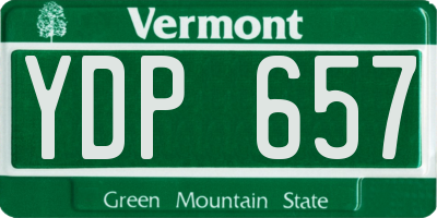 VT license plate YDP657