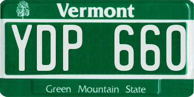 VT license plate YDP660