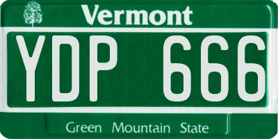 VT license plate YDP666