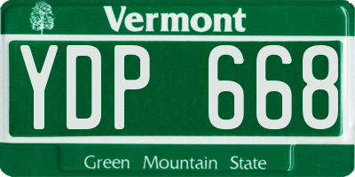 VT license plate YDP668