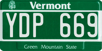 VT license plate YDP669