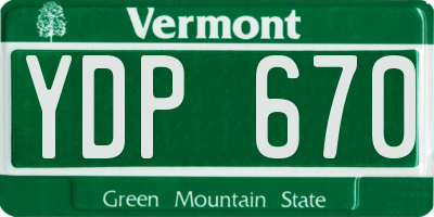 VT license plate YDP670