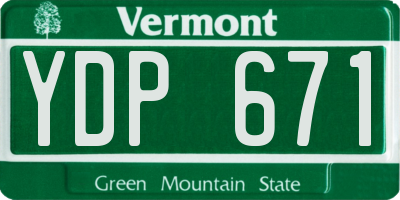 VT license plate YDP671