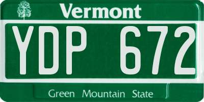 VT license plate YDP672