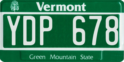 VT license plate YDP678