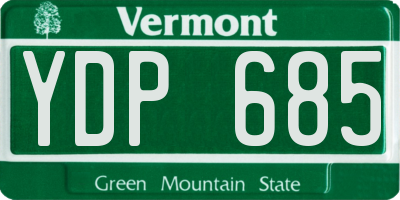 VT license plate YDP685