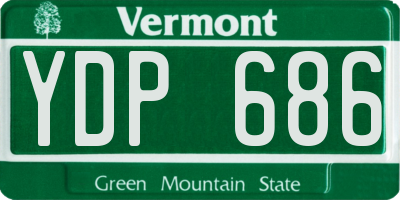 VT license plate YDP686