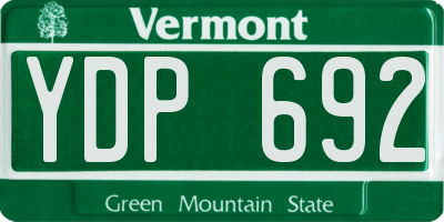 VT license plate YDP692