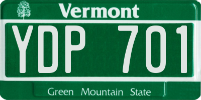 VT license plate YDP701