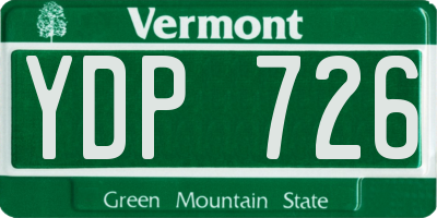 VT license plate YDP726