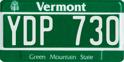VT license plate YDP730