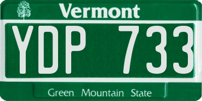 VT license plate YDP733