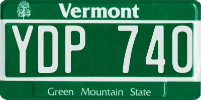 VT license plate YDP740