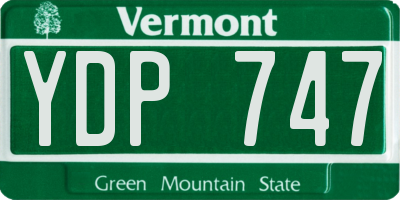 VT license plate YDP747