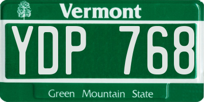 VT license plate YDP768