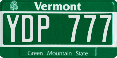 VT license plate YDP777