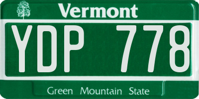 VT license plate YDP778