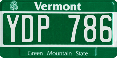 VT license plate YDP786