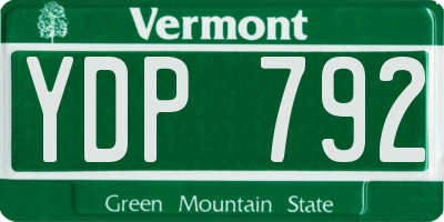 VT license plate YDP792