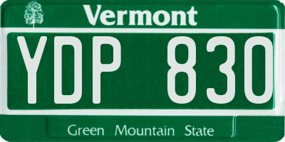VT license plate YDP830