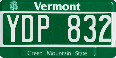 VT license plate YDP832
