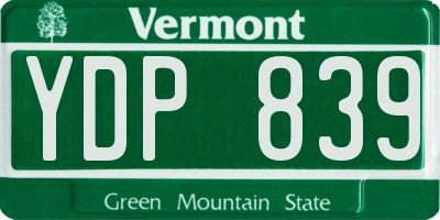 VT license plate YDP839