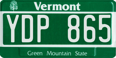 VT license plate YDP865
