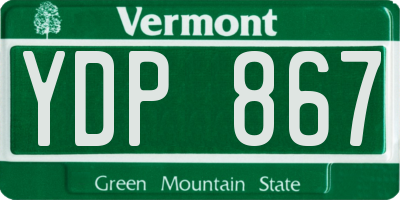 VT license plate YDP867