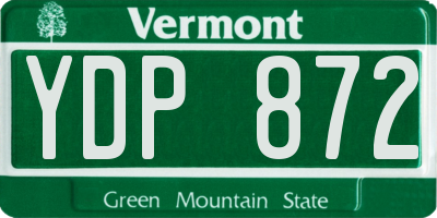 VT license plate YDP872