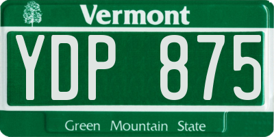 VT license plate YDP875