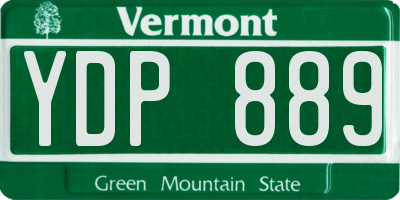 VT license plate YDP889